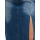 thumbnail image 5 of Falda de mezclilla para mujer INSPIRE CHIC, casual, con abertura lateral, en línea A, ajustada, de cintura alta, faldas de jeans XL, azul oscuro, 5 of 6