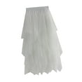 thumbnail image 1 of Falda de tul para mujer, falda tutú de malla asimétrica, cintura alta elástica escalonada para Blanco, 1 of 9