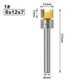 thumbnail image 1 of 1pc 6mm Shank Router Bit Wood Carving Template Trim Straight End Milling Cutter, 1 of 6