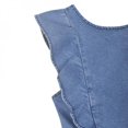 thumbnail image 5 of Robe d'Été à Volants Cou Sans Manches Robe Denim Extensible Femmes Mode Mini Robe Bleu M, 5 of 5
