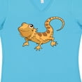 thumbnail image 4 of Inktastic Cute Smiling Bearded Dragon Women's V-Neck T-Shirt, 4 of 5