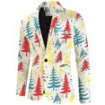 thumbnail image 1 of Chaquetas navideñas para hombre, chaqueta informal de traje navideño con un botón, 1 of 5