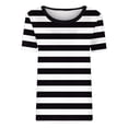 thumbnail image 4 of Zorckvet Womens Blouses Loose Fit Short Sleeve Tops Striped Fashion Casual Tunics Shirts for Women, 4 of 4