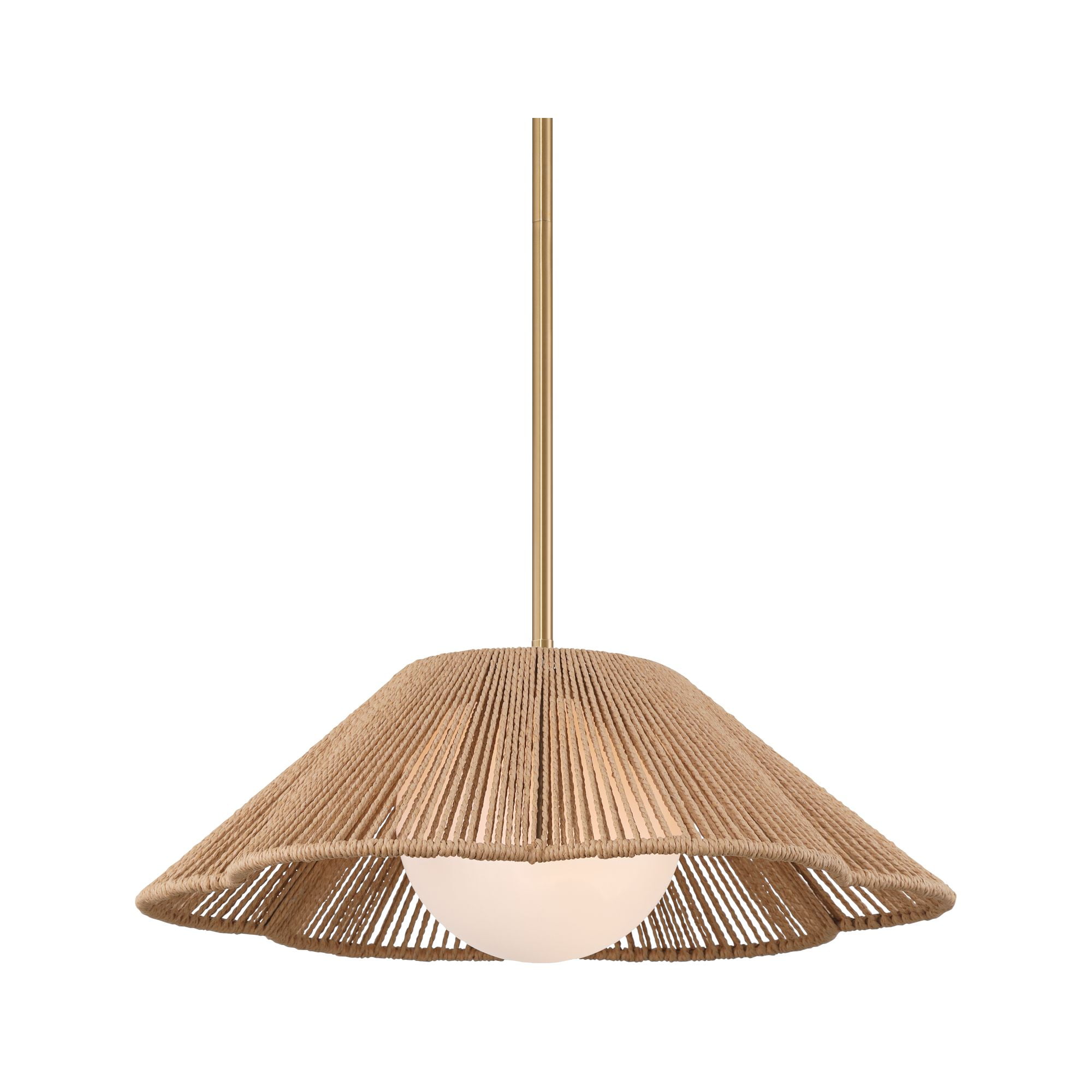360 Lighting Mylinh 22 1/4" Modern Cottage Pendant Ceiling Light Fixture Dining Room Over Table Hanging Brass Finish Natural Rope