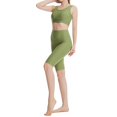 thumbnail image 4 of Gibobby Conjuntos de chándal Conjunto de tops y pantalones deportivos de color sólido para yoga ajustados súper elásticos para mujer(Verde, S), 4 of 5