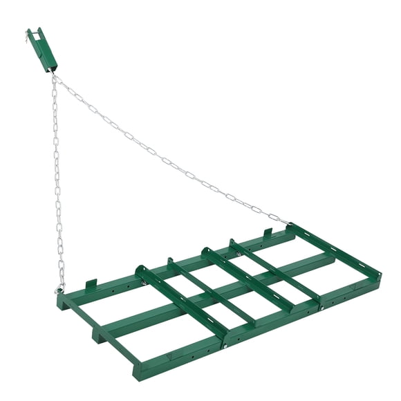Rastra de arrastre Nivelador de césped robusto para tractor/ATV/UTV – Barras ajustables y cadena de 72" – 4FT, color verde, 1 pieza – Ideal para grava, jardín y preparación de campo agrícola