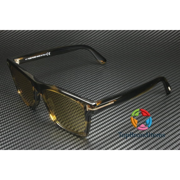TOM FORD Buckley-02 FT0906 55E Shiny Brown Yellow 56 mm Men's Sunglasses