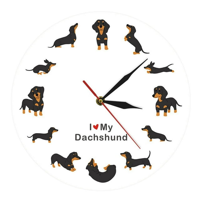 Reloj de pared, 12 pulgadas, tema Dachshund, decoración, funciona con , para cocina, sa, , dormitorio, sa de estar Zulema Reloj de pared