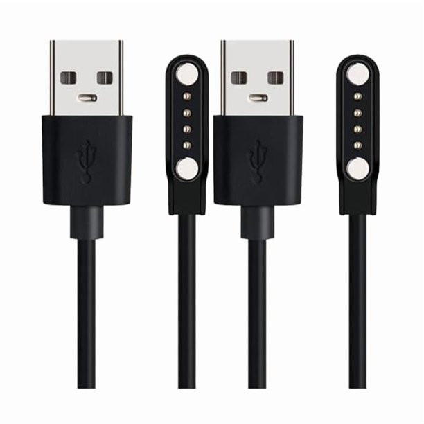 Chenchen Compatible with K52 Smartwatch Charger, 100cm Magnetic USB Charging Cable Replacement Charger Cable Compatible with LIGE K52/SUNKTA K52/Linwear K52/EIGIIS K52 Smart Watch (Black+Black)