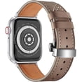 thumbnail image 3 of ANTHOUSE Compatible with Apple Watch Band 49mm 45 44 42mm 41 40 38mm Series Ultra 8 7 SE 6 5 4 3 2 1,Premium Soft Leather with 316L Stainless Steel Butterfly Buckle Replacement Straps for iwatch, 3 of 10