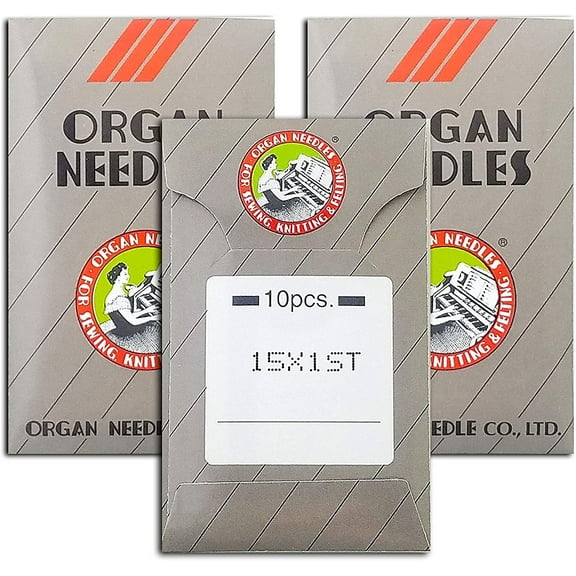 30 Organ 15X1ST Flat Shank Home Embroidery Machine Needs with Large Eye Multiple Sizes! Metric 80/12 Sharp