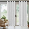 thumbnail image 3 of Outdoor Curtains for Patio Waterproof, White Burlap Texture Windproof Pravicy Outside Porch Blackout Curtain, Farmhouse Vintage White Sun Blocking Grommets Curtains for Cabana Gazebo 54"x95", 3 of 9