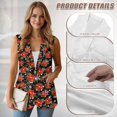 thumbnail image 6 of Uorisanigo Poinsettia Christmas Women’s Sleeveless Vest Tops Open Front Womens Waistcoat Vest with Pockets Size XL Lightweight Vests Top Fashion Outfit, 6 of 7