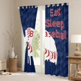 thumbnail image 4 of Feelyou Baseball Sports Kids Black Out Curtains, Vintage Football Lover Curtains Pack of 2 (42x63 Each), Blue Red Stripes Bedroom Curtains, Window Curtains Decor, 4 of 7
