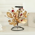 thumbnail image 4 of Christmas Candle Holder, Artificial Snowy Pine Needles Pinecone Berry Christmas Candlestick Holders, Christmas Iron Candlestick Holiday Table Centerpiece Home Decor 8.6 Inch, 4 of 6