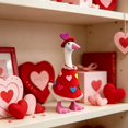 thumbnail image 3 of RUINIXCW Valentines Day 7 Inch Deck Goose Outfits Mini Porch Goose Outfit for Desktop Goose Figurine Decor Holiday Desk Goose Felt Clothes (No Goose), 3 of 10