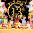 thumbnail image 4 of Decoraciones para fiesta de cumpleaños, cartel con Logo de oro Ultra negro, pancarta de fondo para fotomatón de aniversario, 4 of 5