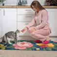 thumbnail image 3 of Pioneer Flower Floral Print Pattern Kitchen Rugs Sets Of 2,Anti Fatigue Kitchen Mat Rugs Non Slip Washable,Decorative Kitchen Floor Mats for Kitchen,Sink,Laundry,17"x30"+17"x47", 3 of 7