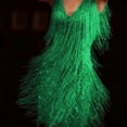 thumbnail image 3 of Cocktail Dresses for Women Deep V-Neck All-Over Fringe Spaghetti Straps Dress Cocktail Evening Mini Dress, 3 of 4