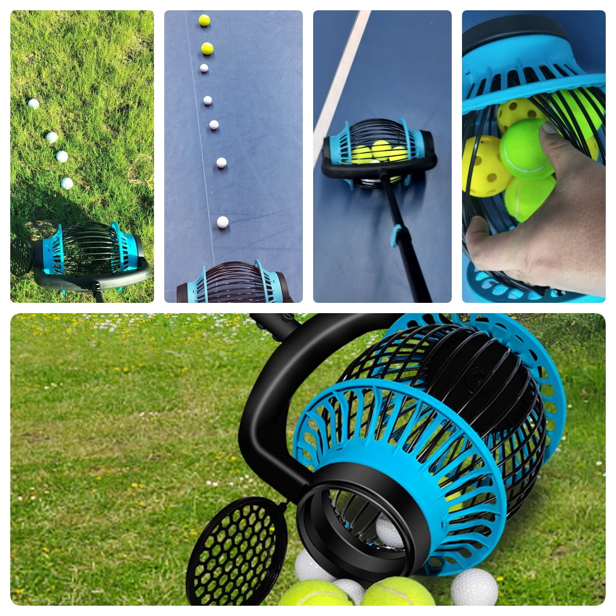 Tennis Balls Hoppers Pickleball Golf Tennis Ball Picker Tennis Ball Picker Upper Hopper Ball Retriever Golf Accessories Suitable for Training and Teaching venues