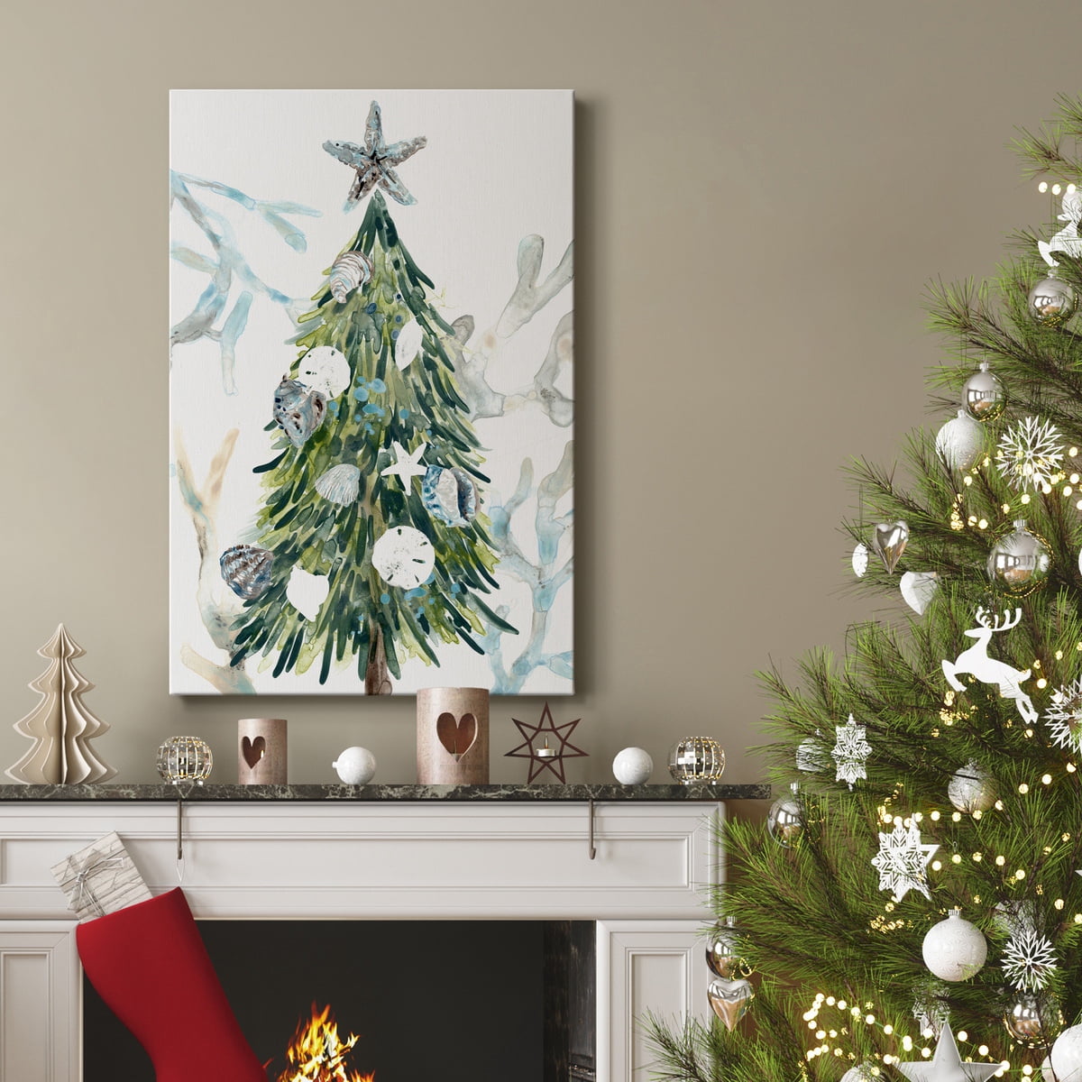 Coastal Christmas Shell Collection B- Gallery Wrapped Canvas