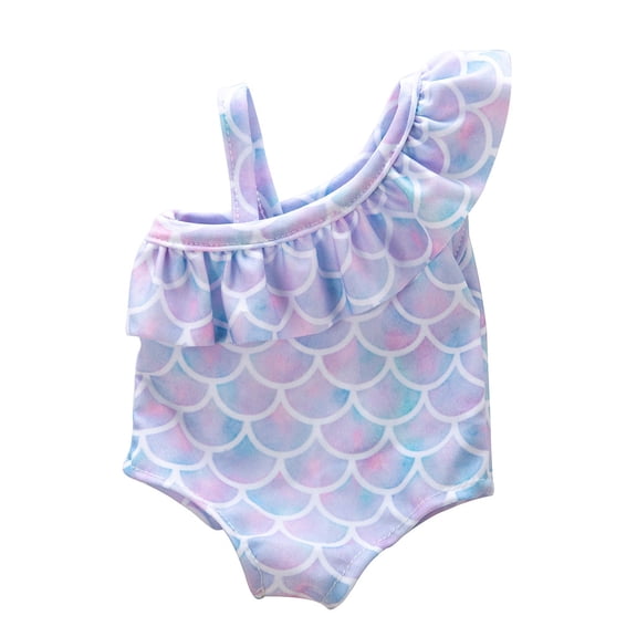 WEIOUKC Cute One-Piece Swimsuit for 18-Inch Dolls, Handmade Cotton Doll Clothes Accessory, Machine Washable Pretend Play Outfit for Little Ones