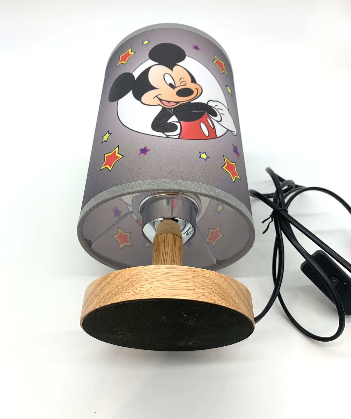Mickey Table Lamp Night Light Wood Base Room Decoration or Great Gift Ideas