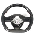 thumbnail image 3 of Steering Wheel Replacement, Red Stitching LED Steering Wheel Finger Ridges Carbon Fiber Glossy  for A4 A5 A6 A8, 3 of 8