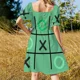 thumbnail image 5 of Tres en raya, X y O, Ceros y Cruces (degradado verde), Vestido sin mangas, vestidos de fiesta, vestidos de noche, Vestido de mujer, 5 of 7