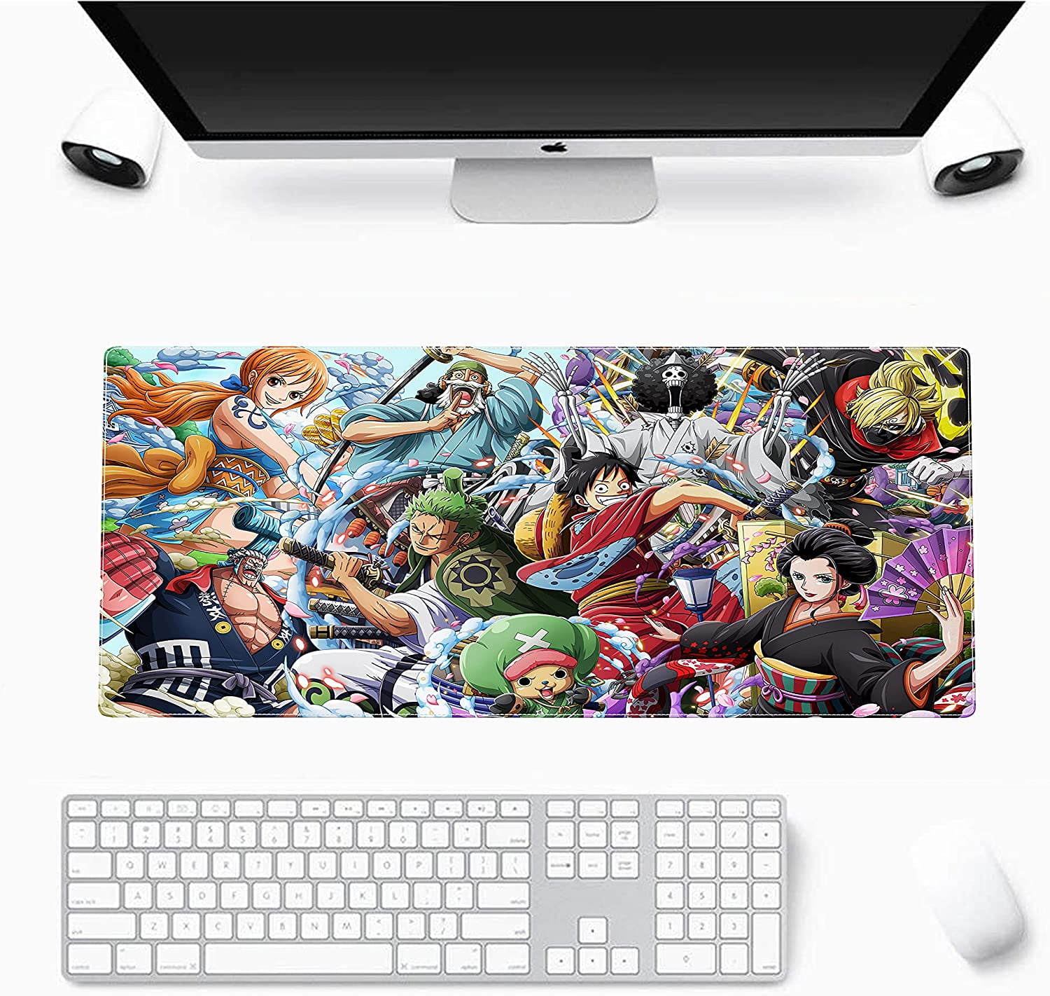 beautiful girl with white hair anime mouse mat - TenStickers