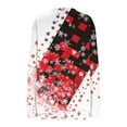 thumbnail image 5 of Christmas Clothes for Women 1/4 Zip Pullover Graphic Crewneck Sweatshirt Snowflakes Xmas Holiday Tops Loose (2XL, Red), 5 of 5
