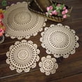 thumbnail image 2 of Yannee 18 Inch Vintage Table Cloth Hand Crochet Lace Cotton Placemat Table Cover Heat Insulation Pads, 2 of 5