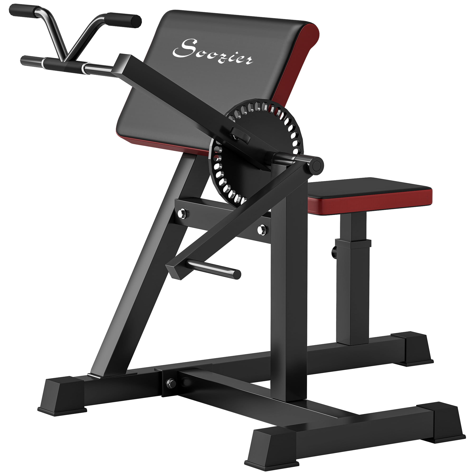 Weight Bench Soozier 2-In-1 Bicep Preacher Curl Bench with Adjustable Seat and Elbow Cushion, Plate Loaded Bicep Curl Machine & Tricep Extension Machine for Home Gym Workout,Workout Bench