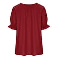 thumbnail image 7 of ClodeEU Womens Off The Shoulder Blouses ,Dressy Casual Cute Puff Sleeve T Shirts Fashion Red,Womens Plus XXL, 7 of 7