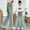 Light Blue, variant on Trendy Girls Fashion Embroidered Pants Elastic Waist Wide Leg Denim Casual Jeans with Pockets for Everyday Wear