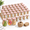 Rose Gold-Aluminum Lid, variant on 50 Pack 5 Oz Plastic Jars With Lids Gift Brown Cork Lid