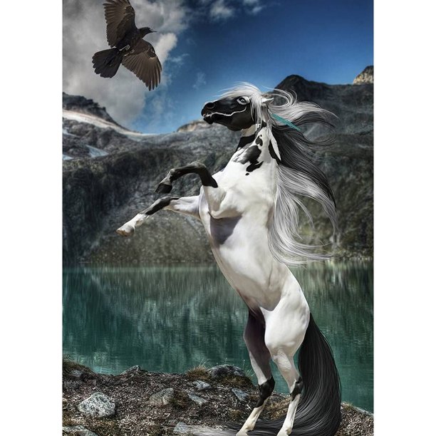Pintura de diamante (DE6073) Kit cuadrado 5D de caballos de galope de diamantes de imitación (FH229) 20X30cm Hugtrwg Para estrenar