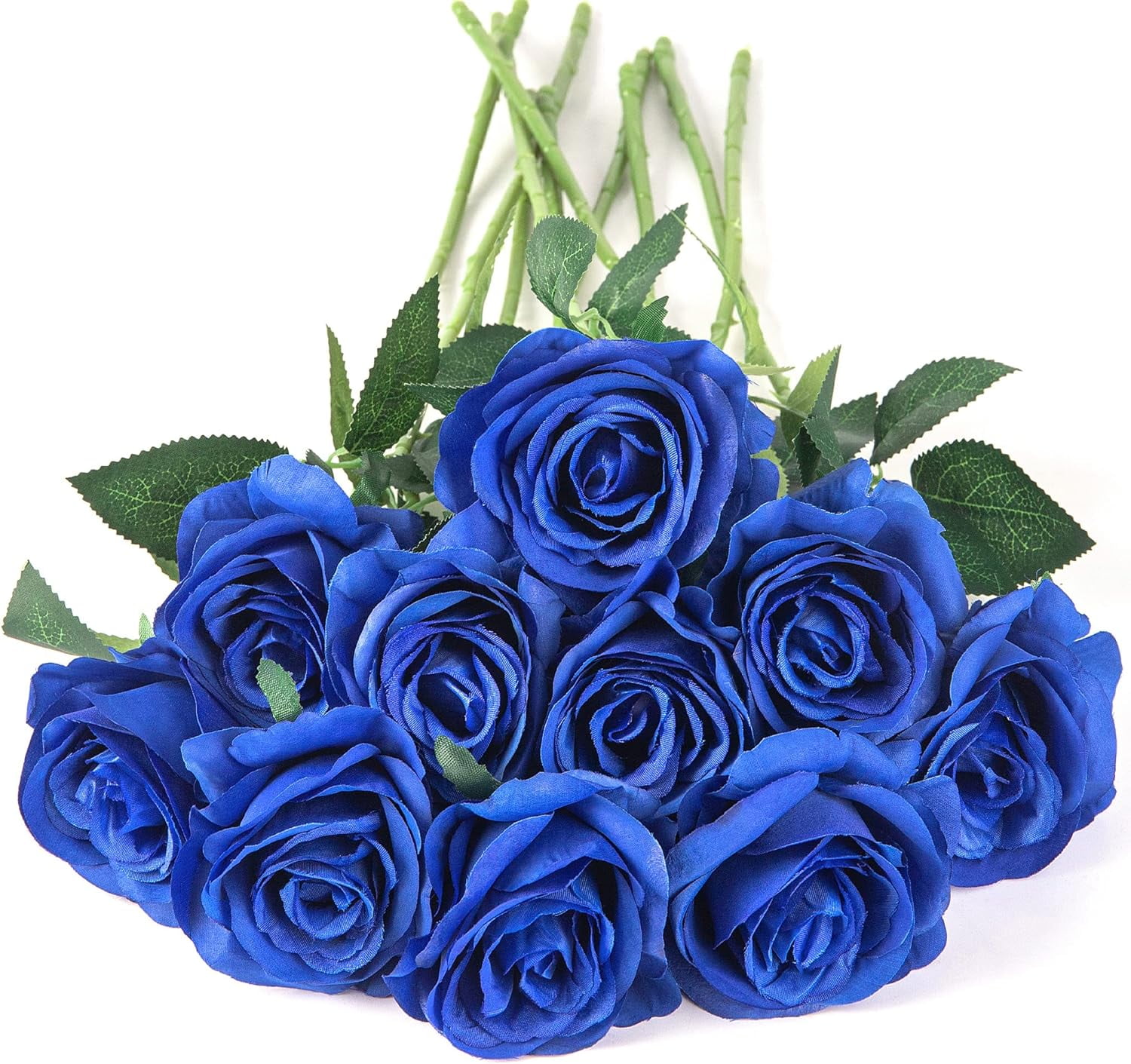 Royal Blue Silk Roses Artificial Rose Flowers Long Stem for DIY Wedding Bouquet Table Centerpiece Home Decor (Royal Blue)