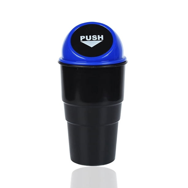 Vehículo (azul) portavasos de automóvil bote de basura pequeño mini bote de basura bote de basura de coche bote de basura para coche oficina hogar