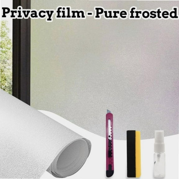 1 Count Window Privacy Film Frosted Glass Static Cling UV Sun Blocking Heat Control Window Tint Day and Night Insulation Home Bathroom Door Decorative Frosting Cover