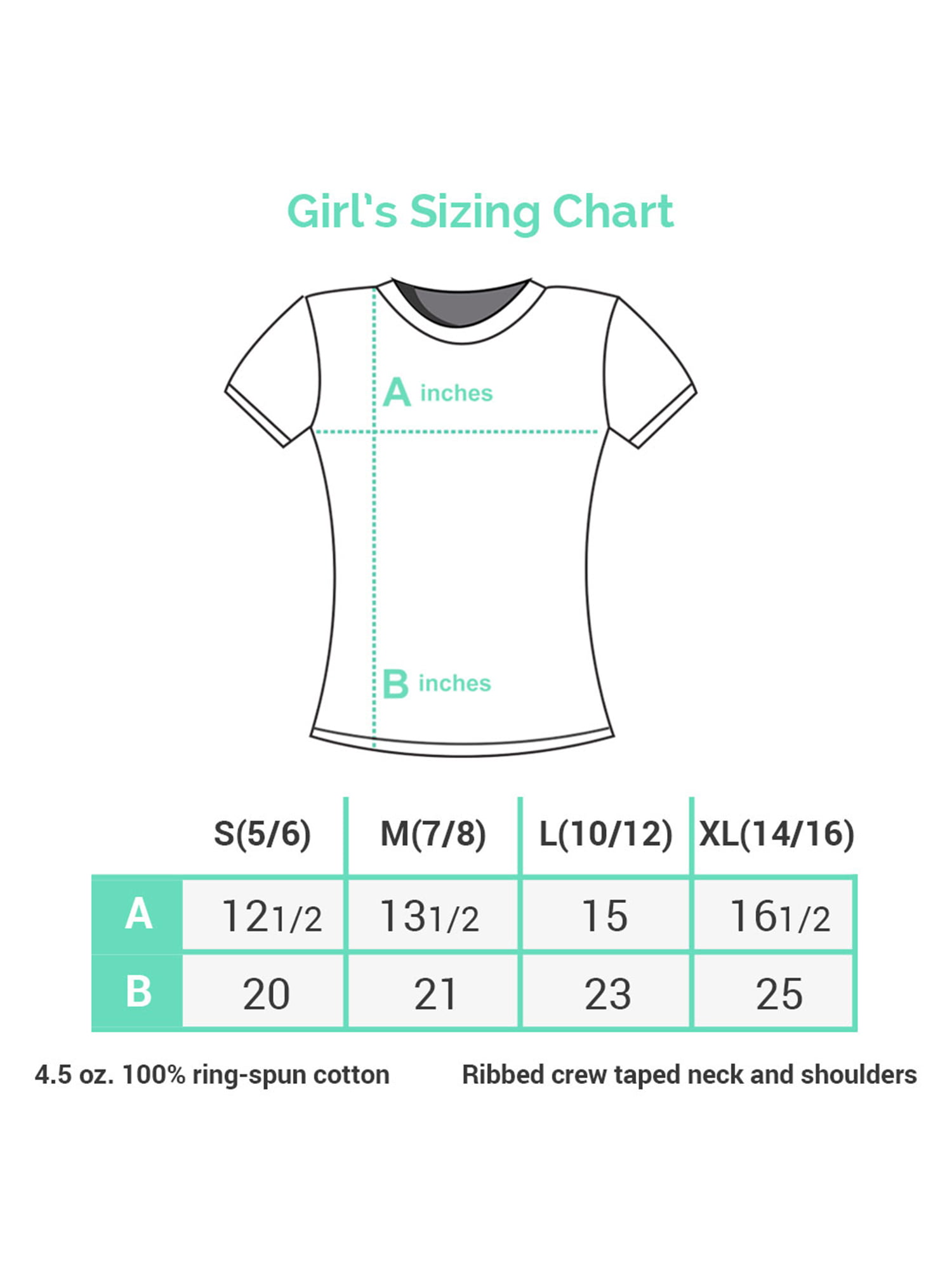 Girls Top Size Chart