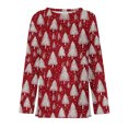 thumbnail image 5 of FDGIU Cute Christmas Graphic Tee for Women, Long Sleeve Crewneck Blouse, Cozy Loose Fit for Holiday Parties, 5 of 5