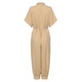 thumbnail image 5 of Fesfesfes Jumpsuit for Women Solid Color Short Sleeve Button Rompers Trousers Casual Fashion, 5 of 5