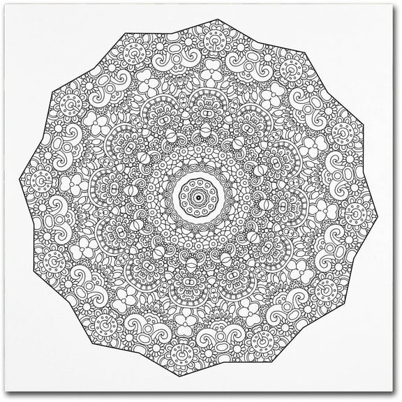 Trademark Fine Art "The Sigh Mandala Line Art" Canvas Art by Kathy G. Ahrens