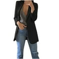 thumbnail image 2 of EGNMCR Womens Casual Pocketed Office Blazers Oversized Open Front Cardigans Jacket Work Suit, 2 of 6