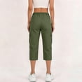 thumbnail image 6 of Usloyux Women's Cargo Capri Pants Drawstring Casual Active Shorts with Summer Vacation Hiking Bottoms, Army Green S, 6 of 8