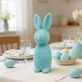 thumbnail image 3 of Flocked Easter Bunny Figurines Spring Standing Moss Rabbit Tabletop Decoration Cute Foam Rabbits Statue for Home Party Book Shelf Decor, 3 of 6