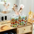 thumbnail image 3 of Yayeee 2 Pack Qtip Holder Bathroom Cotton Swab Canister with Lid Clear Dispenser Set, Green Tomatoes, 3 of 6