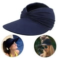 thumbnail image 3 of Augper 2023 Winter Stylish Fashion Women Sun Visor Hat Solid Wide Summer Protection Visors Ponytail Beach Cap, 3 of 4