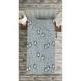 thumbnail image 3 of Ambesonne Winter Quilted Bedspread Set 2 Pcs, Bird with Xmas Hat Snow, Twin Size, Pale Grey Multicolor, 3 of 3